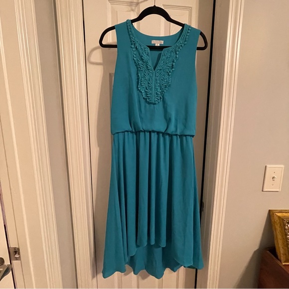 *DONATED* London Times Turquoise Dress | Embroidery Appliqué - Picture 1 of 8
